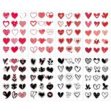120 Pcs Valentine's Day Heart Temporary Tattoos for Kids Party Favors