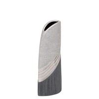 "Vase \"Silverline\"-Serie Segel Keramik Silber Deko Mit Stil"