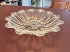 Vintage Glass Clear Depression Teardrop Bowl