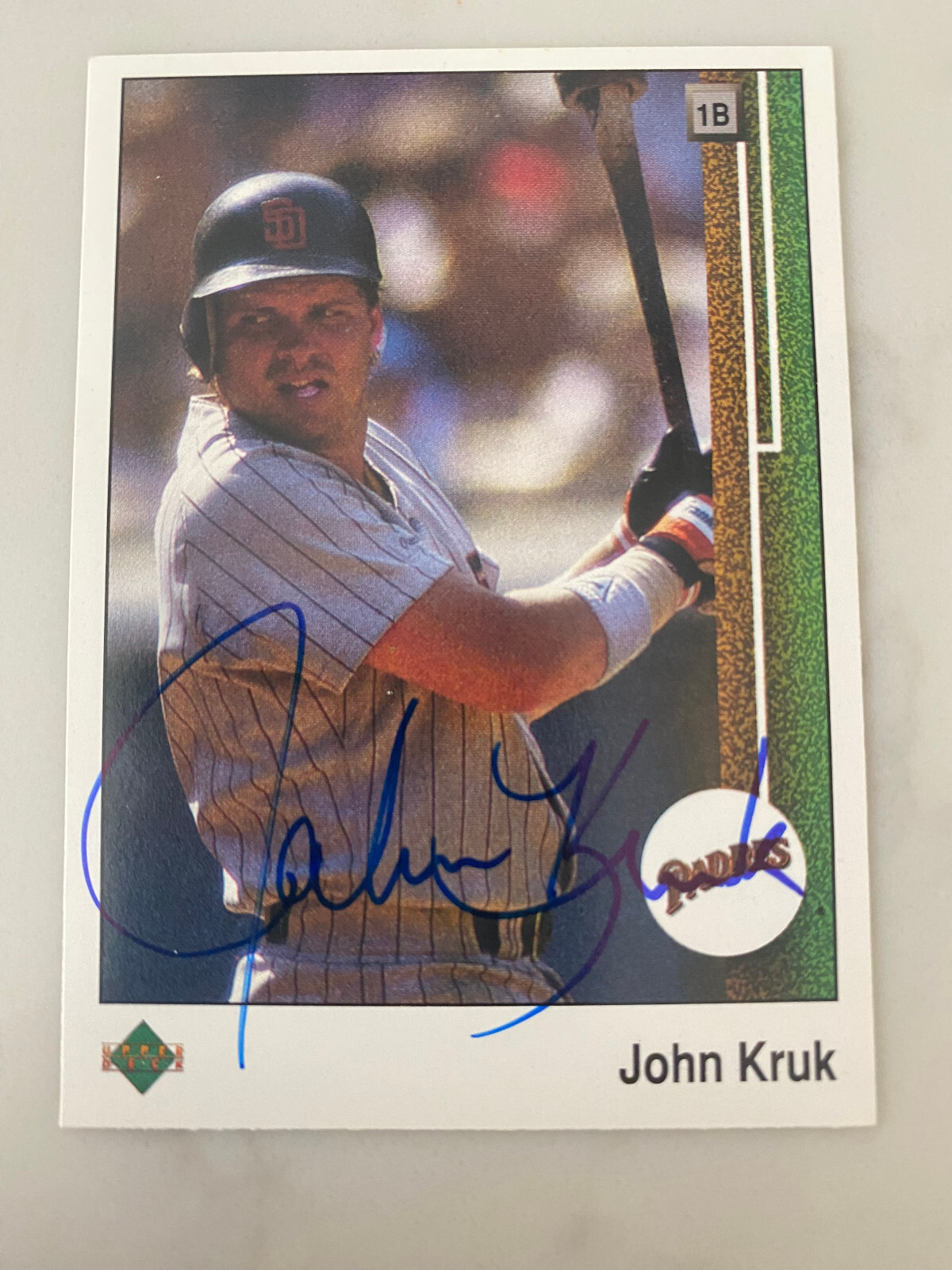 John Kruk Autographed Signed 1989 Upper Deck Card #280 San Diego Padres