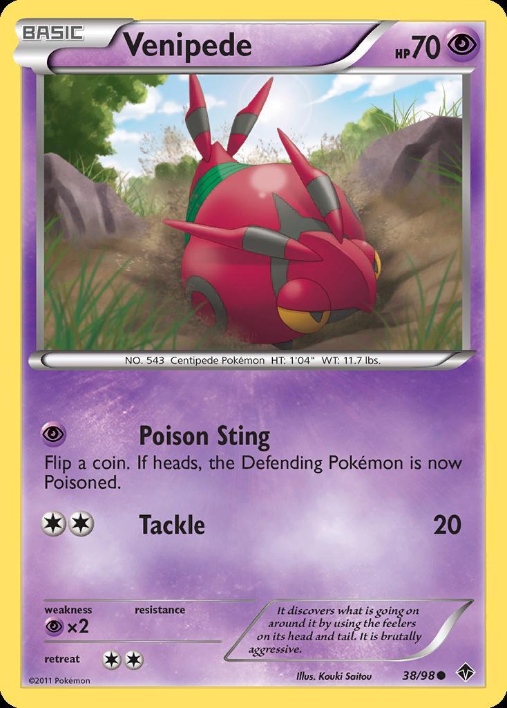Pokemon Venipede (38/100) Emerging Powers LP