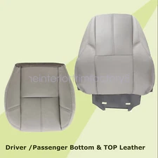 For 2007-2014 Chevy Silverado GMC Sierra 1500 Leather Seat Cover Bottom-Top Gray