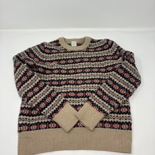J.Crew Crewcuts Fair Isle Pullover Sweater Size 8 Wool Alpaca Tan Kids