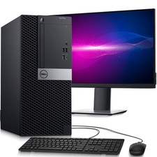 Dell MT Desktop PC Core i5-9th 32GB RAM 512GB SSD 500GB HDD 24" LED WiFi Win 11