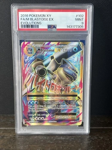 2016 Pokémon TCG M Blastoise EX Full Art Holo Ultra Rare 102/108 PSA 9