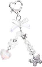 Cute Keychains Y2K, Aesthetic Keychain Charms, Heart Butterfly Key Chain for Wom