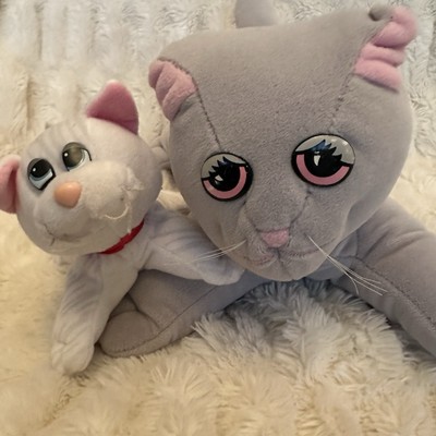 Vintage 1985 Pound Purries Puppies Grey Large Full Size Plush Cat & Kitten Tonka
