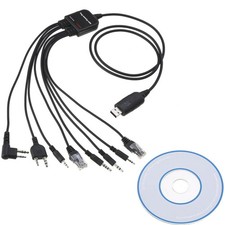 8in1 USB Programming Cable Cord With CD For Baofeng Motorola Kenwood HYT Radio A