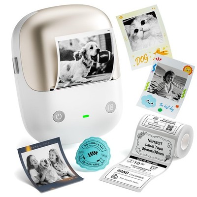 Label Maker Portable Bluetooth 300DPI Sticker Printer NIIMBOT B2 Pro Gold Tape