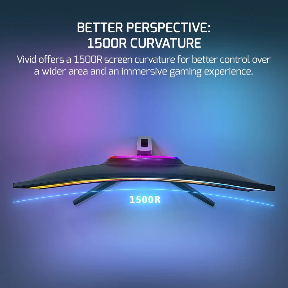 GAMEPOWER Curved Monitor 27 zoll 240Hz FullHD PC Bildschirm mit Lautsprecher V60 - Bild 3 von 4