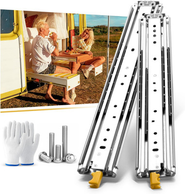 Heavy Duty 22'' Locking Drawer Slides, 500 Lbs Capacity, Full Extension Rails