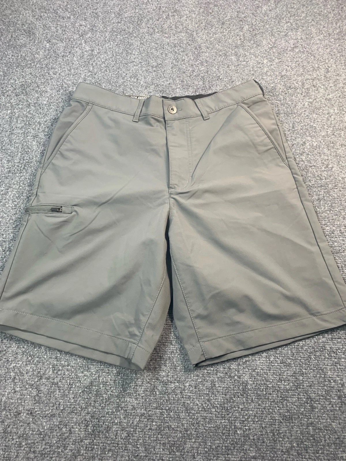 Gerry Tech Shorts Mens 32 Gray Stretch Zip Elastic Waist Pockets Outdoors NWT