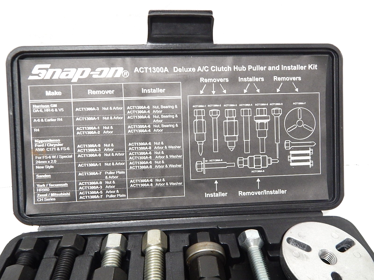 Snap-on ACT1300A Deluxe AC Clutch Hub Puller and Installer for
