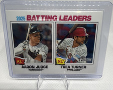 Topps Heritage White Heritage 2025 Batting Leaders Aaron Judge Trea Turner #1