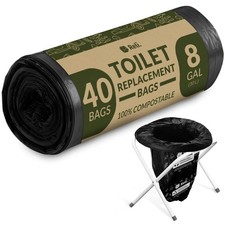 Reli. 40 Count Portable Toilet Bags Compostable 1 Count Pack of 40 , Black