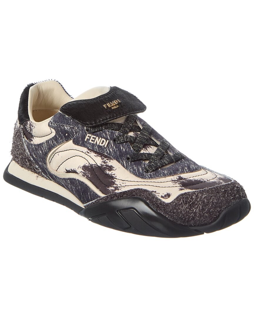 Fendi Wave Pulse Tech Fabric - Suede Sneaker Womens Black 375 95790₽