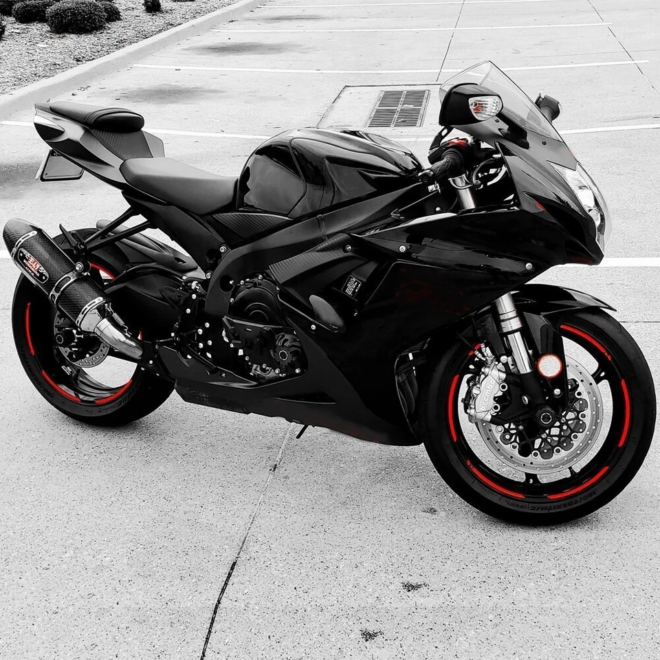 Carenado negro brillante para carrocería de inyección ABS Suzuki GSXR600 GSXR750 2011-2026 Foto 2 de 3