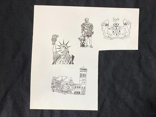 PRINTED ARTWORK FOR 1975 PHILATELIC CONGRESS ON GLOSSY PAPER