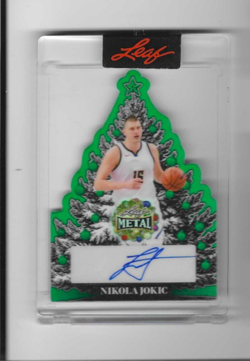 2025 Leaf Metal Happy Holidays Nikola Jokic GREEN TREE AUTO #1/4