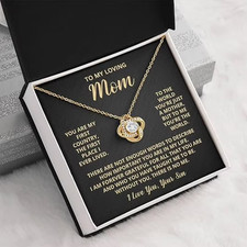 To My Mom Necklace From Son With Heartfelt Message Card