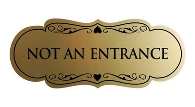 Large Brushed Gold Designer Not An Entrance Sign Office Business Door Board