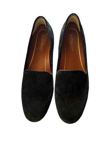 Vionic Damen-Flats 7 schwarz Veloursleder Willa Loafer klassisch minimalistisch - Bild 1 von 4