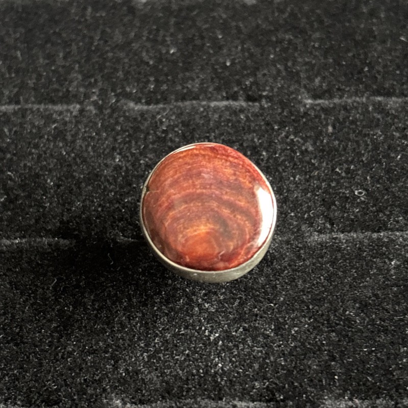 Chimney Butte Native American Sterling Silver Round Cabochon Ring Size 3.5