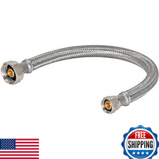 Eastman 24" Steel-Flex Braided Faucet Connector 1/2" FIP x 3/8" Comp
