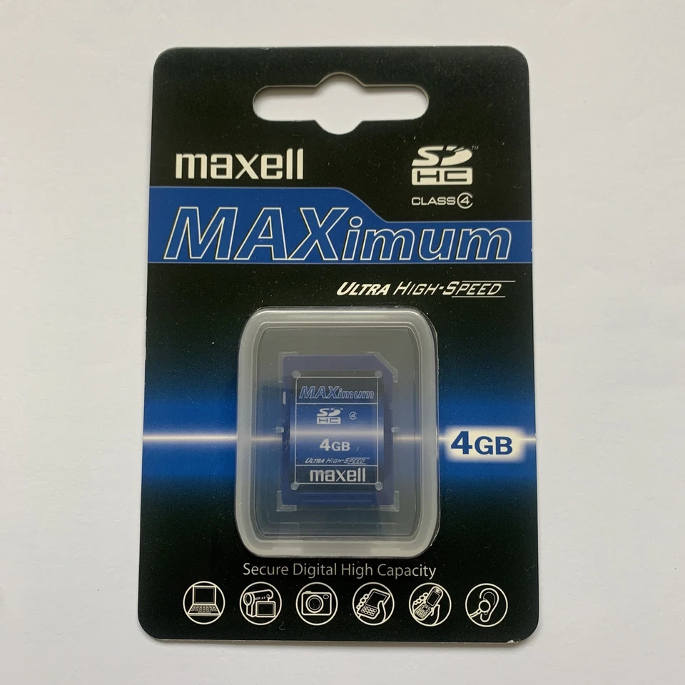 2x Maxell 4GB SD HC Memory Card Secure Digital Mobile Phones Cameras Camcorders - Image 2 of 4