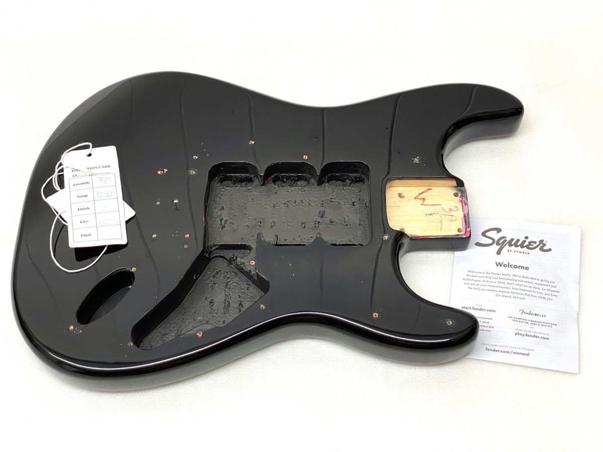 Genuine Fender Squier Strat BLACK BODY Hardtail Stratocaster