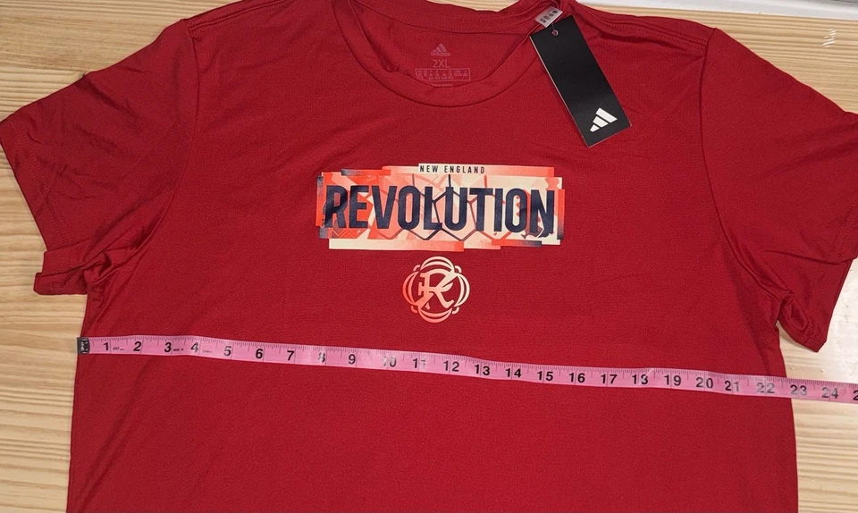 NWT Adidas New England Revolution Pre-Game Shirt Red Women's 2XL Soccer Jersey - Image 3 of 4