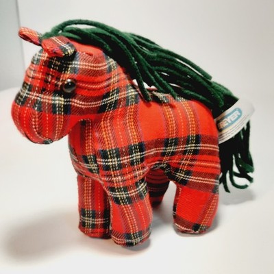 2006 Breyer Holiday Tartan Ponies Plush Horse HTF Green Red Plaid Christmas RARE