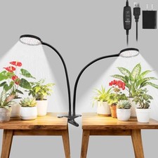 Grow Lights for Indoor Plants Full Spectrum, Clip On Plant 3.6-inch Dual Head