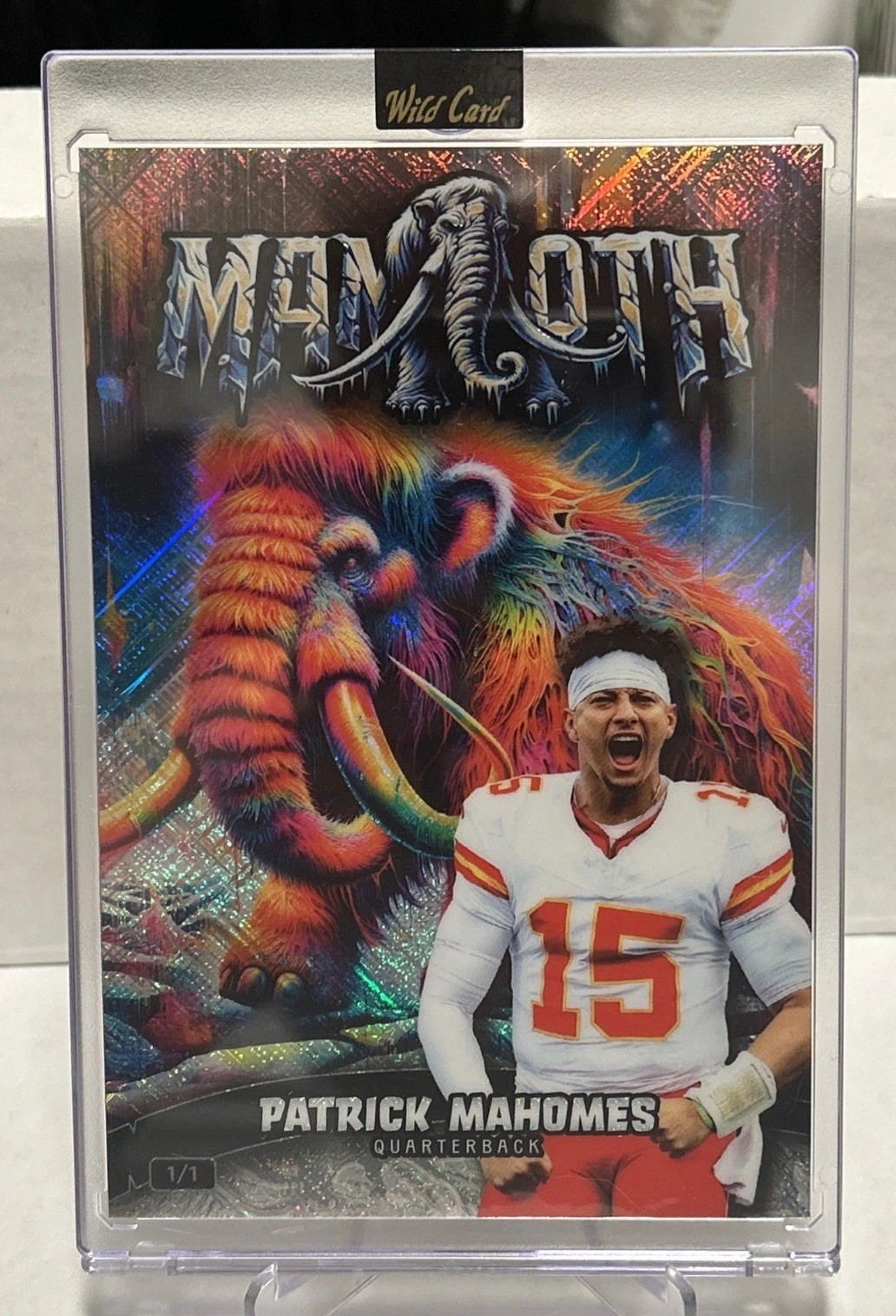 2024 Wild Card Prehistoric Dino-Might Patrick Mahomes Mammoth 1/1 Rookie Card
