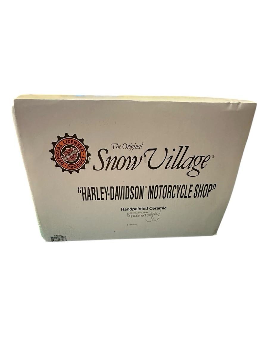 Department 56 Harley Davidson Motorcycle Shop Snow Village 54886