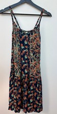 RAGA Blue And Orange Floral Adjustable Strap Short Dress Size S Sku#40