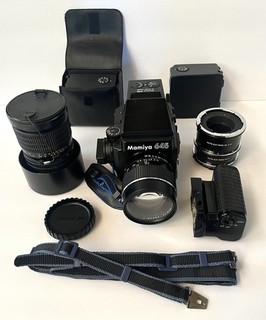 Mamiya 645 Super 80mm Lens Waist/Prism Finder Film Back READ