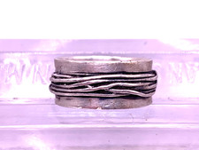 Vintage Sterling Silver Modernist band ring size 10