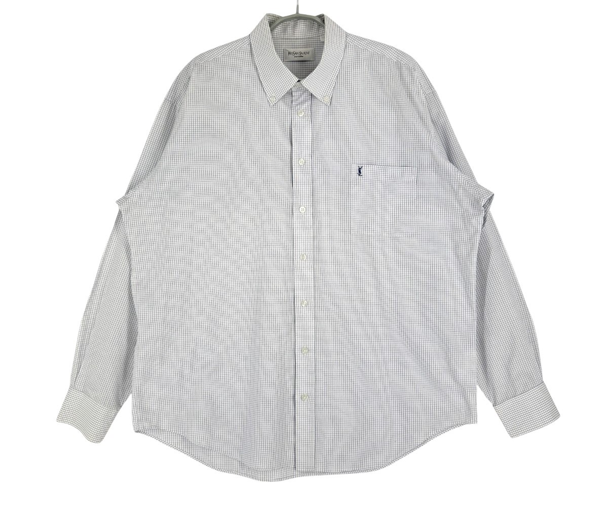 Camicia A Maniche Lunghe Vintage Yves Saint Laurent Uomo Taglia XL