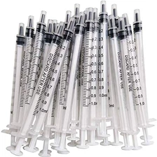 100PCS 1Ml 1Cc Syringe No Needle Plastic Syringe for Pets Oral, Refilling