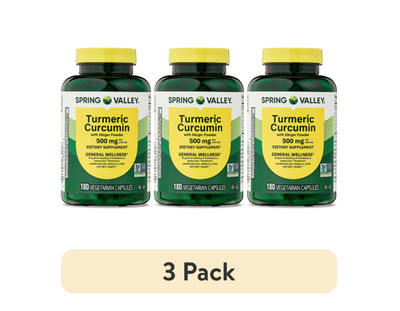 Spring Valley Turmeric Curcumin with Ginger Powder DietarySupplement 500mg 3PK