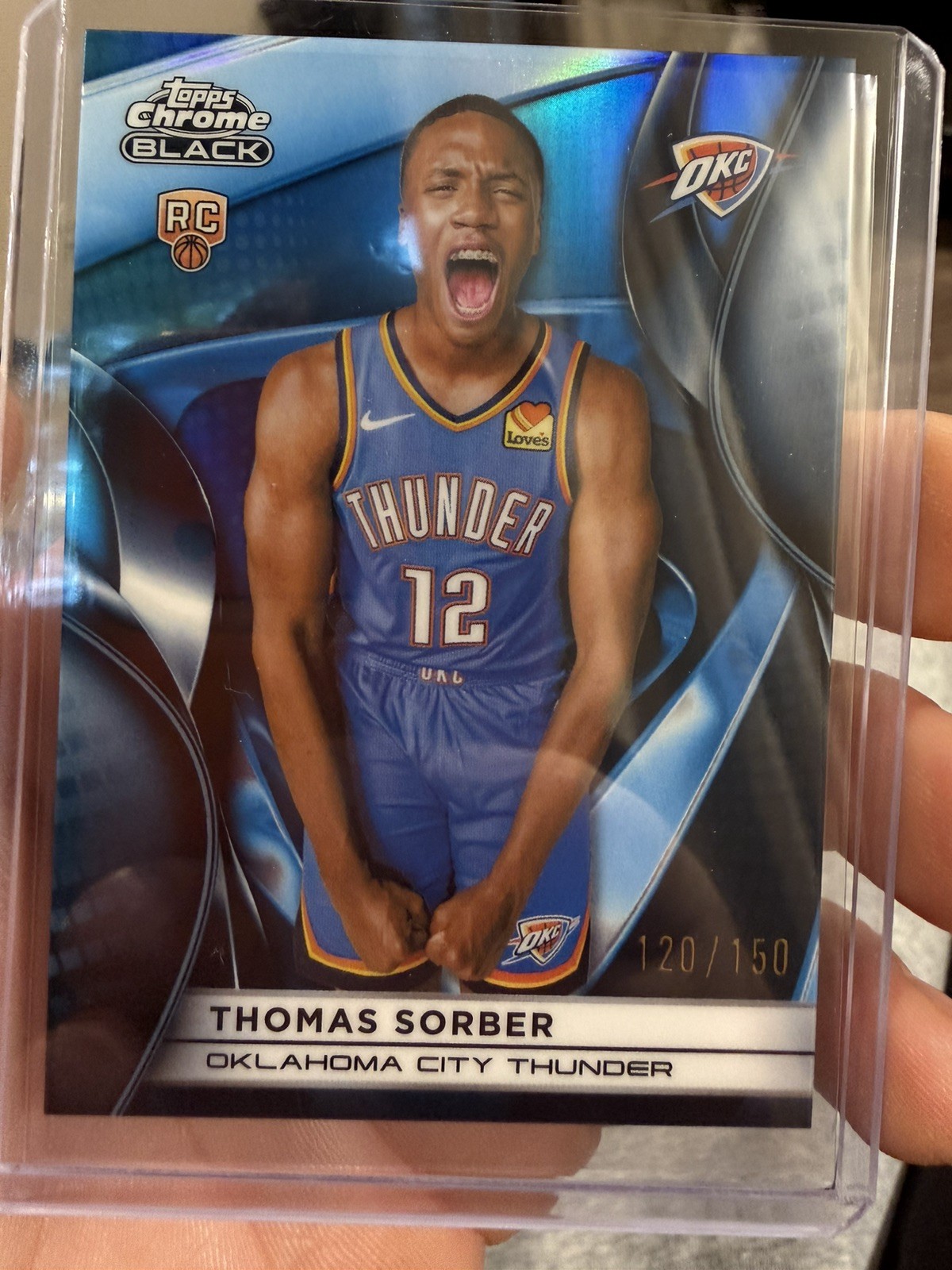 2025-26 Topps Chrome Black #115 Thomas Sorber Blue Refractor #/150