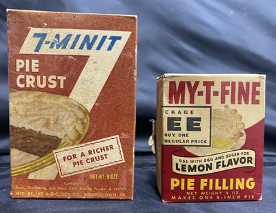 #ad 1951 MY T FINE Lemon Flavor Pie Filling 7 Minit Pie Crust L.A. BEAST Special $75.00