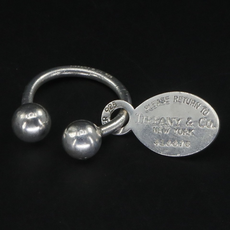 Sterling Silver TIFFANY & CO Please Return Tag Horseshoe Keychain Key ...