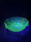 Vintage Hazel Atlas Green Uranium Depression Glass Bowl