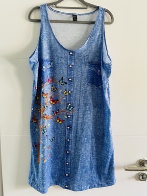 Cooles Träger-Kleid in blau - Größe XL - Emery Rose