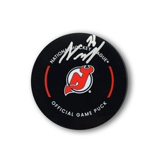 Simon Nemec Autographed New Jersey Devils Official Hockey Puck