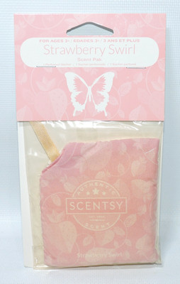 Scentsy Buddy STRAWBERRY SWIRL Scent Pak Fresh Purfumed Sachet Pouch NEW, SEALED