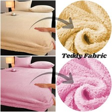 Extra Deep Teddy Bear Sherpa Fleece Fitted Sheet 30cm Cosy Warm Luxury Bedding