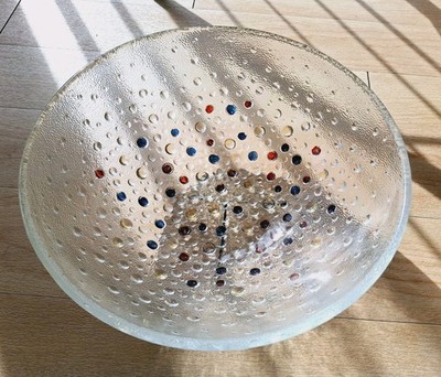 Jan Sylwester Drost Vintage Asteroid Glass Serving Bowl Ząbkowice 10.5''